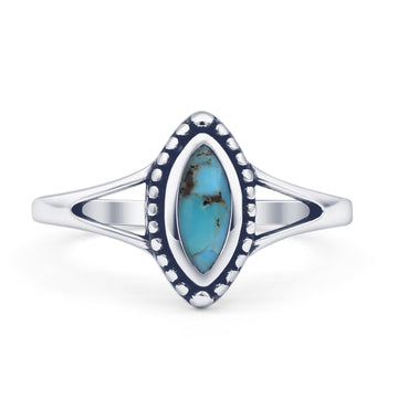 Marquise Turquoise Beaded Ring